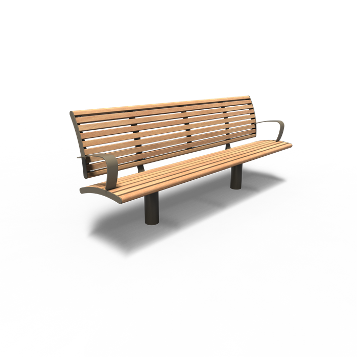 COBE.2300SB.ZnRc garapa - Gecoat staal,Banken,COBE met rugleuning,2300 x 576 x 1066 mm