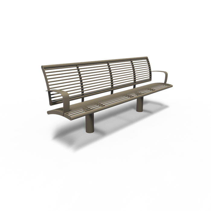 COBES.2300SB.ZnRc - Gecoat staal,Banken,COBE met rugleuning,2300 x 576 x 1066 mm