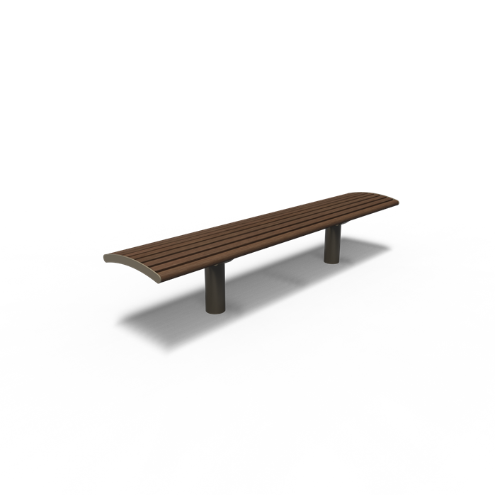 COBE.2300S.ZnRc.BX bamboe - Gecoat staal,Banken,COBE zonder rugleuning,2300 x 472 x 600 mm