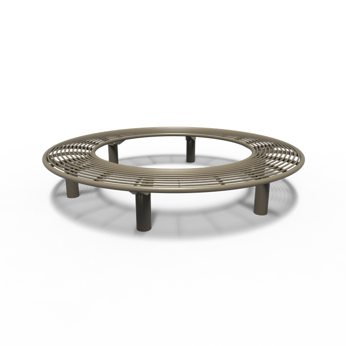 COBES.R2500S.ZnRc - Gecoat staal,Banken,COBE rond zonder rugleuning,2500 x 600 mm